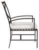 Sunset West La Jolla Espresso Aluminum Outdoor Dining Arm Chair with Canvas Flax Cushion-1