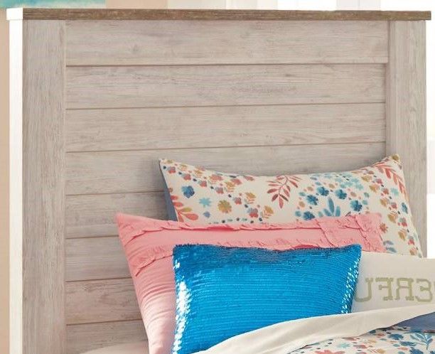 Signature Design by Ashley® Willowton 5-Piece Whitewash Twin Panel Headboard Bedroom Set-2
