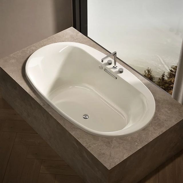 KOHLER® Underscore® Biscuit 71.5" x 41.5" Drop-in Heated BubbleMassage™-1