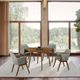 Armen Living Arcadia and Renzo 5-Piece Charcoal/Walnut Dining Set-1