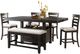 Elements International Colorado Dining 6 Piece Set with 4 Side Chairs and Dining Bench-0
