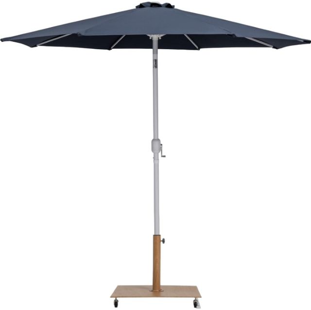 Meridian Furniture Fiji Gray/Matte White/Teak Aluminum Outdoor Patio Umbrella and Base-0