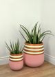 Le Present Belly Pink and White 12" Planter-5