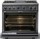 Viking® 7 Series 36" Cast Black Pro Style Dual Fuel Range with 12" Reversible Griddle-1