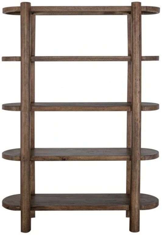 International Furniture Direct Balam Stained Brown Bookcase-0