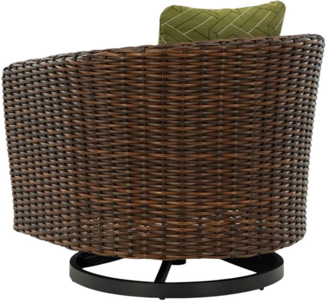 Signature Design by Ashley® Horizon Hall Brown/Green Aluminum/Fabric/Resin Outdoor Swivel Lounge Chair-3