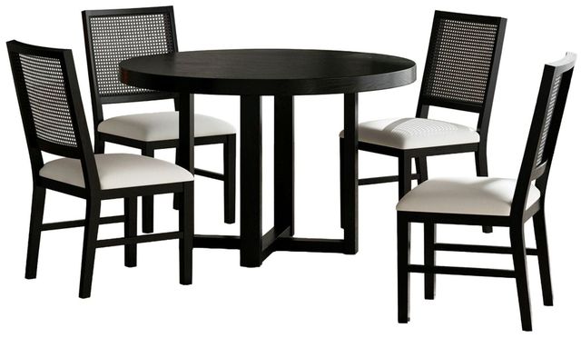Elements International Bahama Breeze 5-Piece Black Dining Set-0