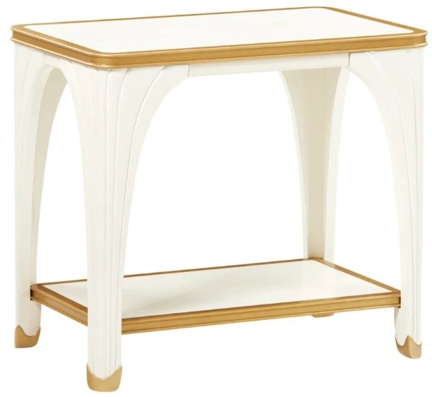 Michael Amini® La Terrazza Creamy Pearl Rectangular End Table-0