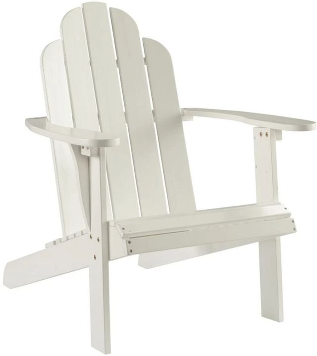Linon Adirondack White Wooden Outdoor Chair-0