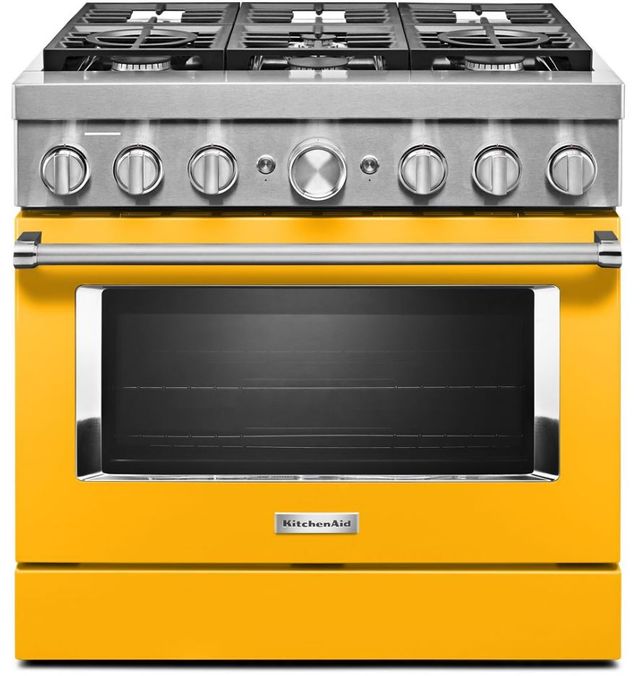 KitchenAid® 36" Yellow Pepper Pro Style Dual Fuel Range-0