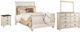 Signature Design by Ashley® Willowton 4-Piece Whitewash King Sleigh Bed Set-0