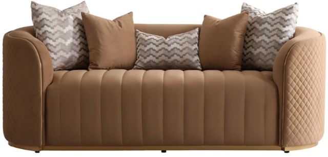 Michael Amini® Ariana Caramel/Gold Loveseat-2