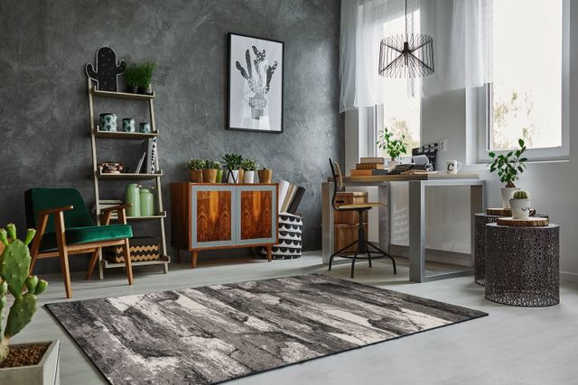 KAS Rugs Landscapes Grey Highlights 5'x8' Rug-2