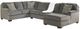 Ashley® Loric 3-Piece Smoke Right-Arm Facing Sofa Sectional and Chaise-0