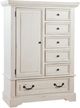American Woodcrafters 7810 Stonebrook Distressed Antique White Gentleman’s Chest-0