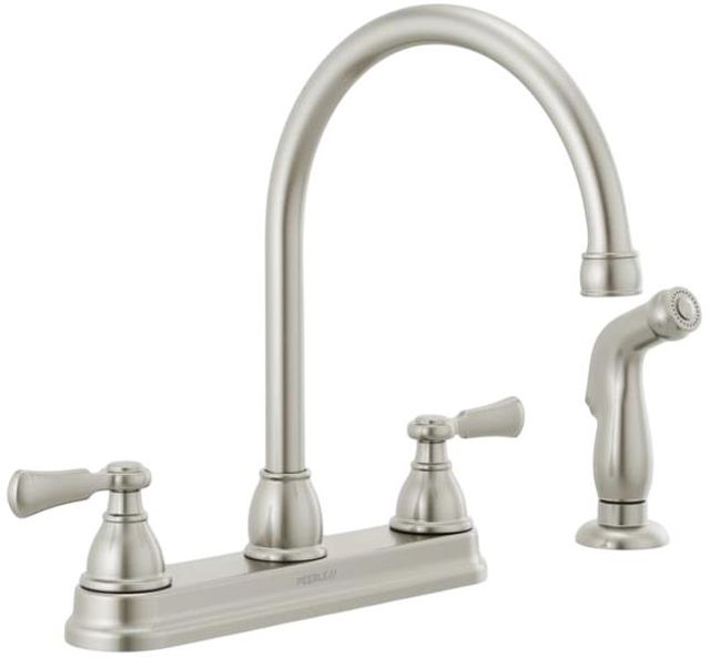 Peerless Elmhurst® Stainless 2-Handle Kitchen Faucet with Spray-0