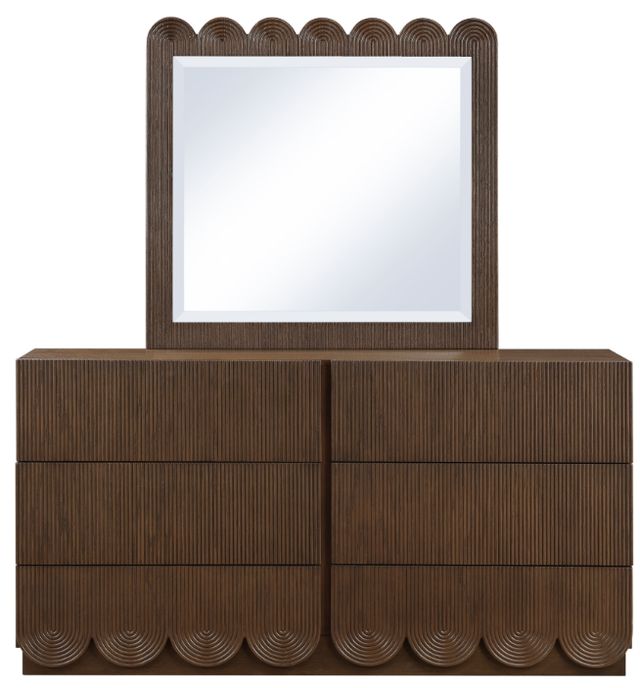 Meridian Furniture Scallop Brown Mirror-1