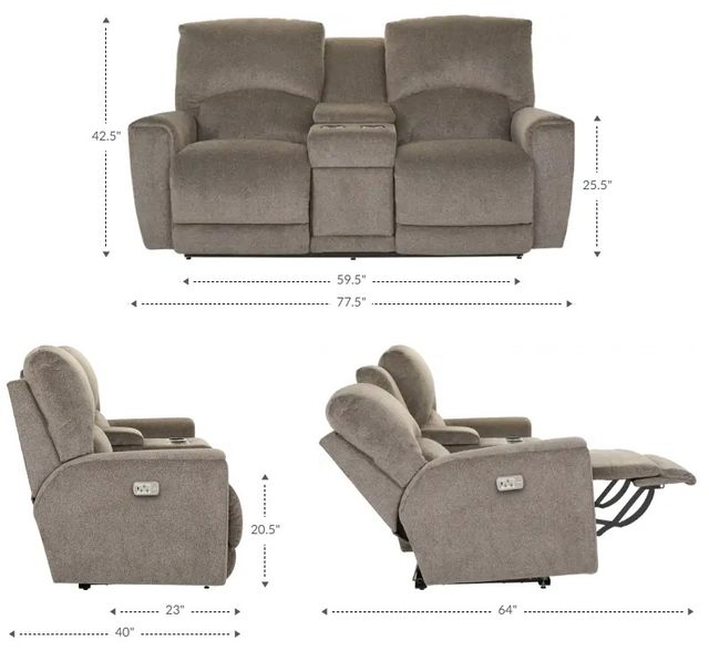 La-Z-Boy® Cassian Birch Power Reclining Loveseat with Console and Headrest-2