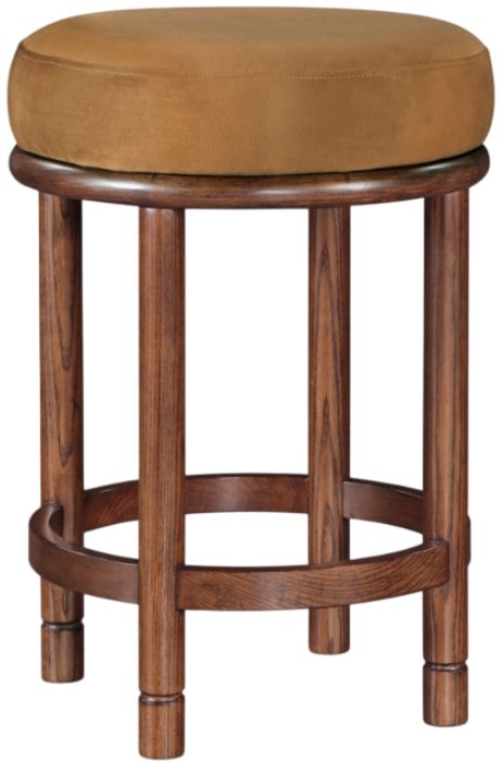 Meridian Furniture Monette Saddle/Walnut Brown Velvet Upholstered Counter Stool-0
