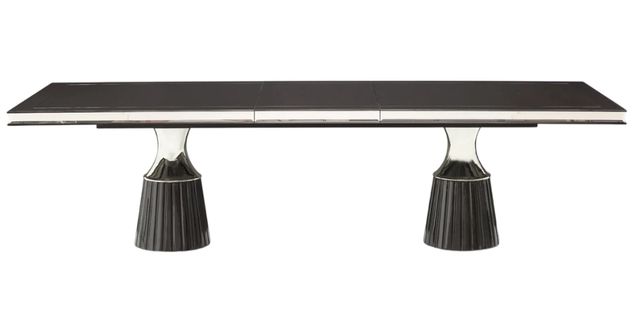Michael Amini® Carmela Glossy Charcoal Sand Dining Table-2