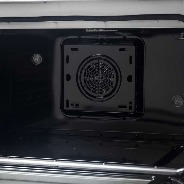 FORNO® Galiano 36" Stainless Steel Pro Style Dual Fuel Range with White Door with Antique Brass Accents-12