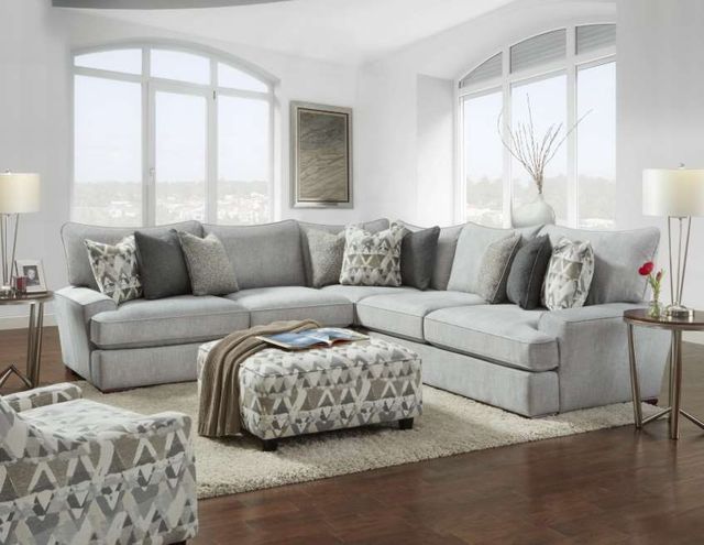 Fusion Furniture Alton Silver 3-Piece Gray Sectional-1