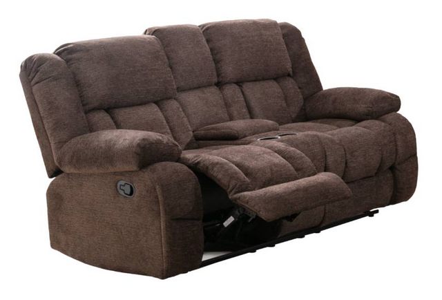 Mazin Furniture Presley Brown Power Reclining Loveseat with Center Console
