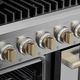Hauslane HausPro 48" Stainless Steel Pro-Style Dual Fuel Range with Satin Brass Knobs-5