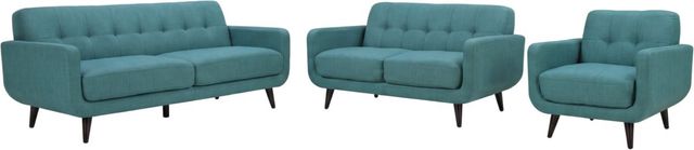 Elements International Hadley 3-Piece Heirloom Teal Living Room Stationary Seating Set-0