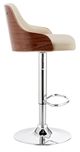 Armen Living Asher Cream/Chrome Adjustable Bar Stool-1