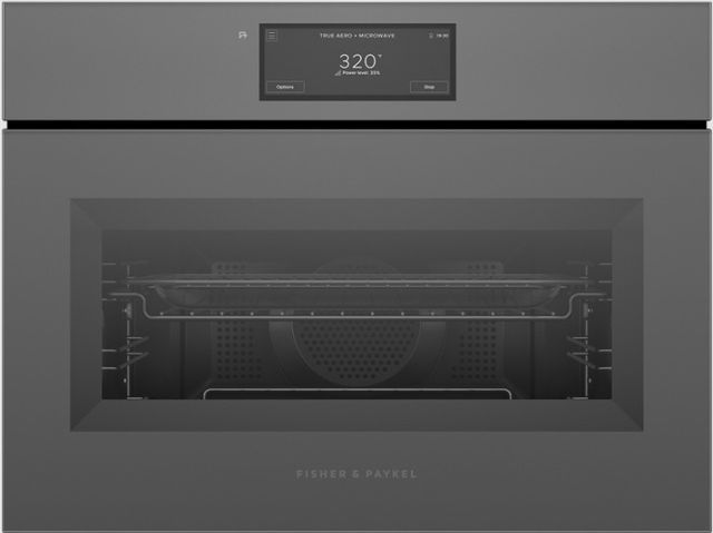 Fisher & Paykel Series 11 24” Gray Glass Minimal Compact Convection Electric Speed Oven-0