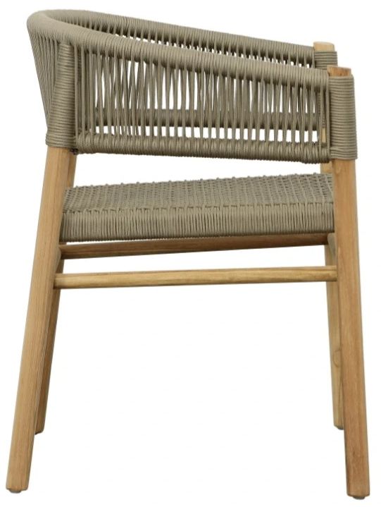 Dovetail Furniture Bettina Natural/Taupe Synthetic Material/Wood Outdoor Dining Chair-3