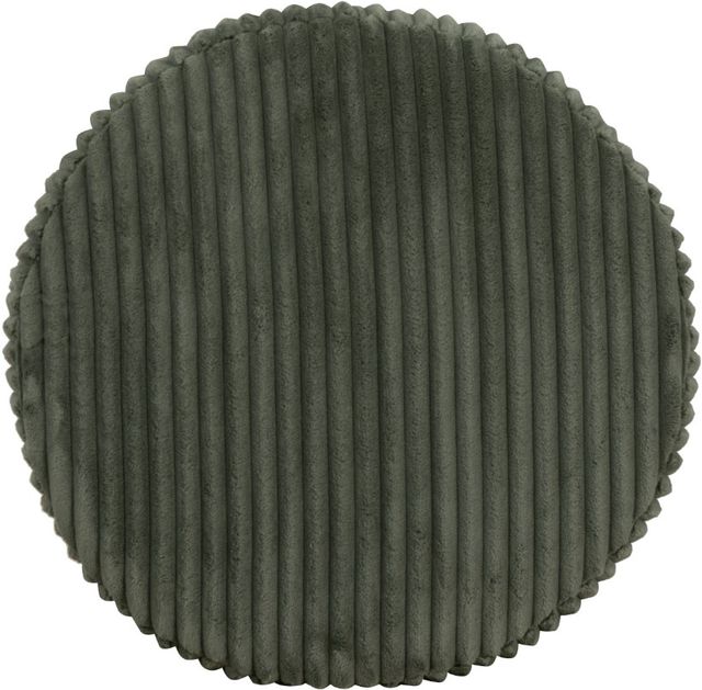 Linon Sunny Green Corduroy Round Ottoman-3