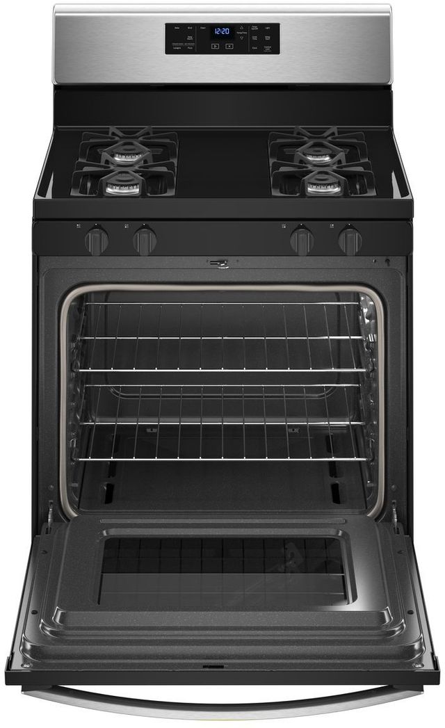 Whirlpool® 29.88" Free Standing Gas Range-Black On Stainless-1