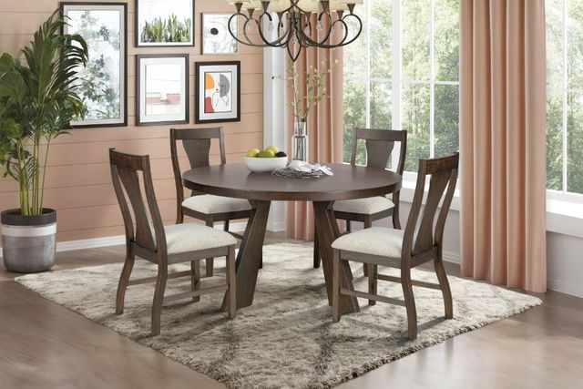 New Classic® Home Furnishings Chestnut Ridge Brown Round Dining Table-1
