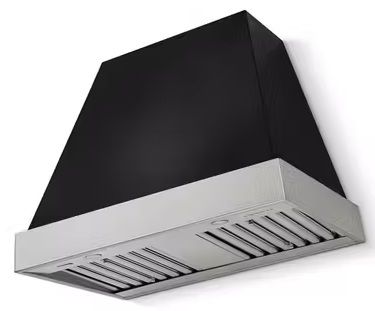 AGA Euclid 36" Matte Black Wall Mounted Range Hood  with Polished Chrome Trim-0