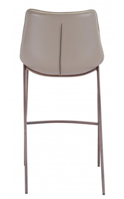 Zuo® Modern Magnus Gray/Walnut Bar Chair-1