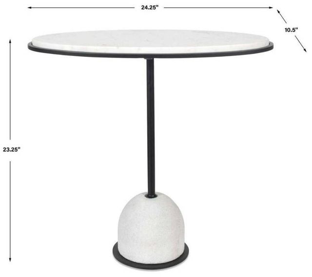 Uttermost® Morro White Side Table with Black Frame-2