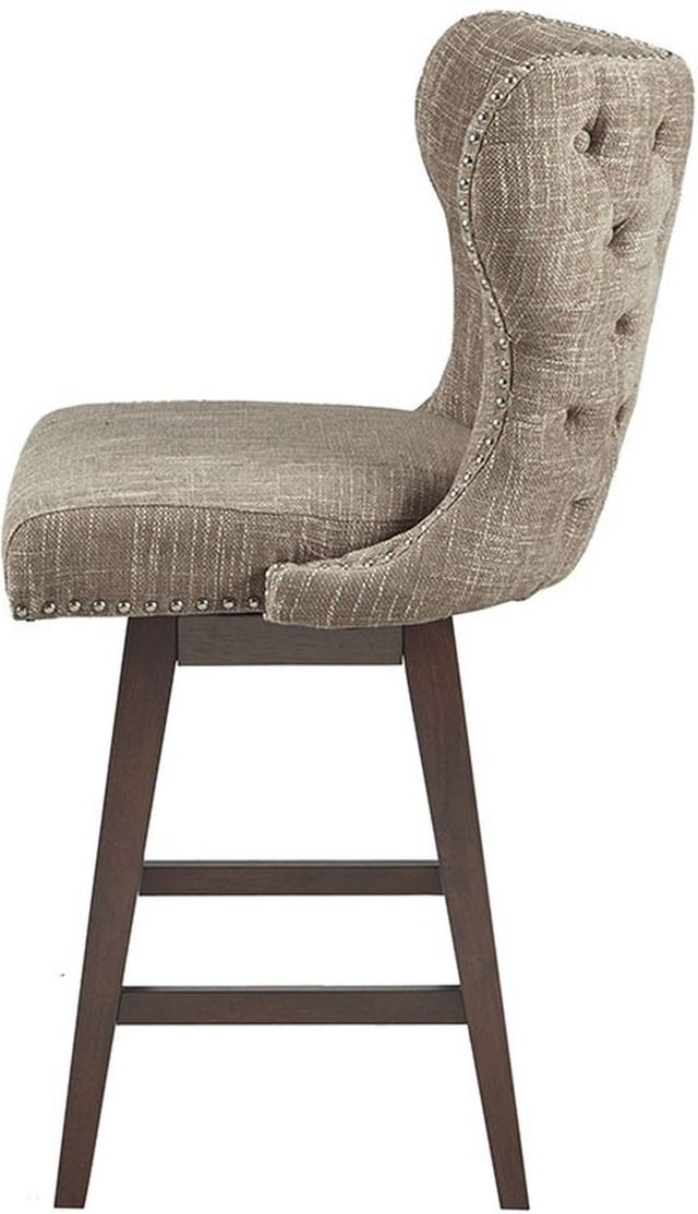 Olliix by Madison Park Camel/Brown Hancock High Wingback Button Tufted Upholstered Swivel Counter Stool-2