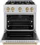 ZLINE Classic Autograph Edition 30" Stainless Steel Pro Style Dual Fuel Range with Champagne Bronze Accents-1
