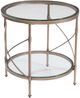 Bassett Mirror Harrison Clear Round End Table with Antique Gold Base-0