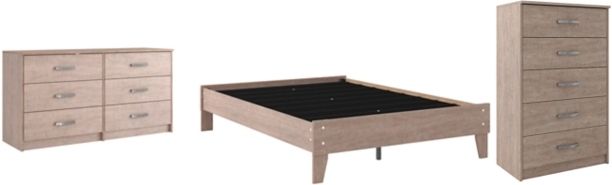 Signature Design by Ashley® Flannia 3-Piece Gray Full Platform Bed Set-0