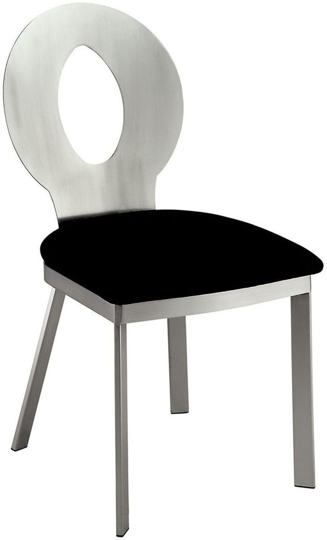 Furniture of America® Valo 2-Piece Black/Silver Dining Side Chair Set-0