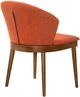 Armen Living Juno 2-Piece Orange/Walnut Dining Side Chair Set-4