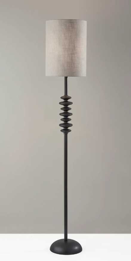 Adesso® Beatrice Matte Black Floor Lamp-1