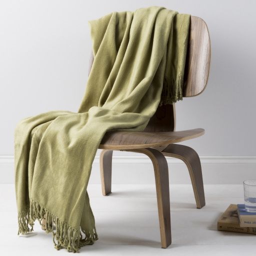 Surya Tian Tian Olive 50"x67" Throw Blanket-3
