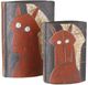 Currey & Company Artistic Black/Red Horse Medium Vase-4