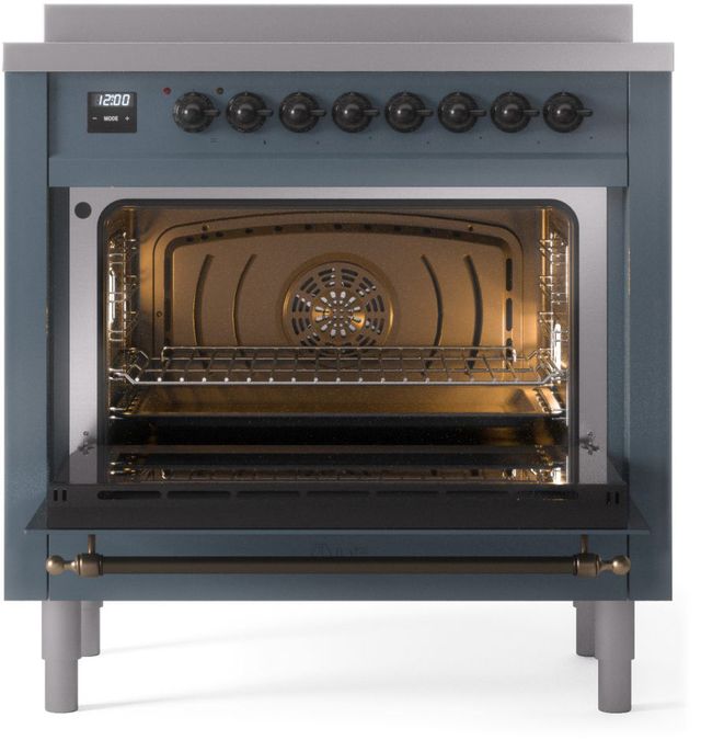 Ilve® Nostalgie II Series 36" Blue Grey Pro Style Induction Range-2