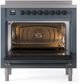 Ilve® Nostalgie II Series 36" Blue Grey Pro Style Induction Range-2