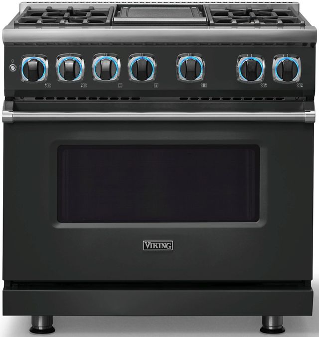 Viking® 7 Series 36" Antique Bronze Pro Style Dual Fuel Range with Griddle-3